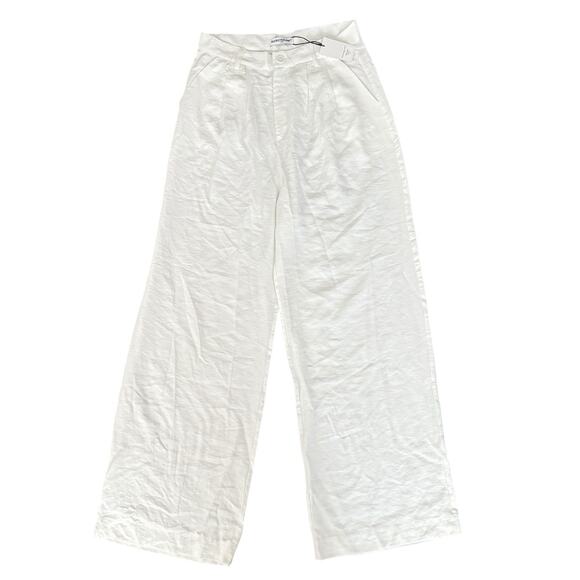 Nonchalant Label Fabi Pleated Front High Rise Wide Leg Pants White Size XL NEW - Picture 3 of 15